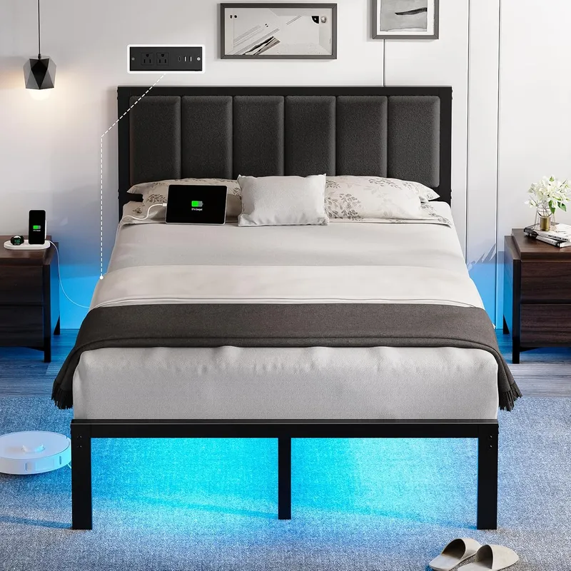 OLEVS Full Bed Frame with Headboard