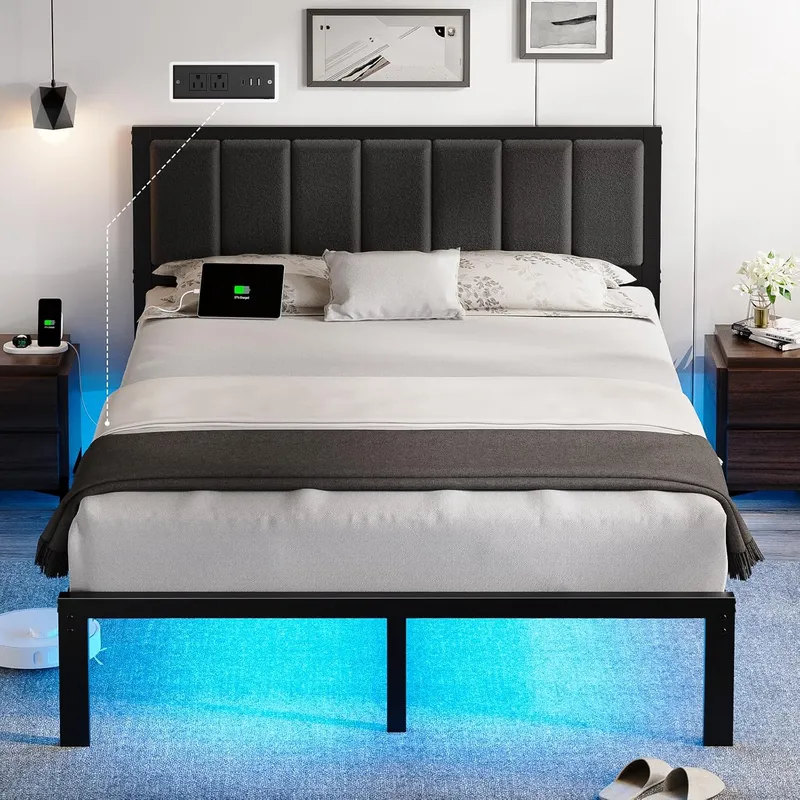 OLEVS Queen Bed Frame with Headboard